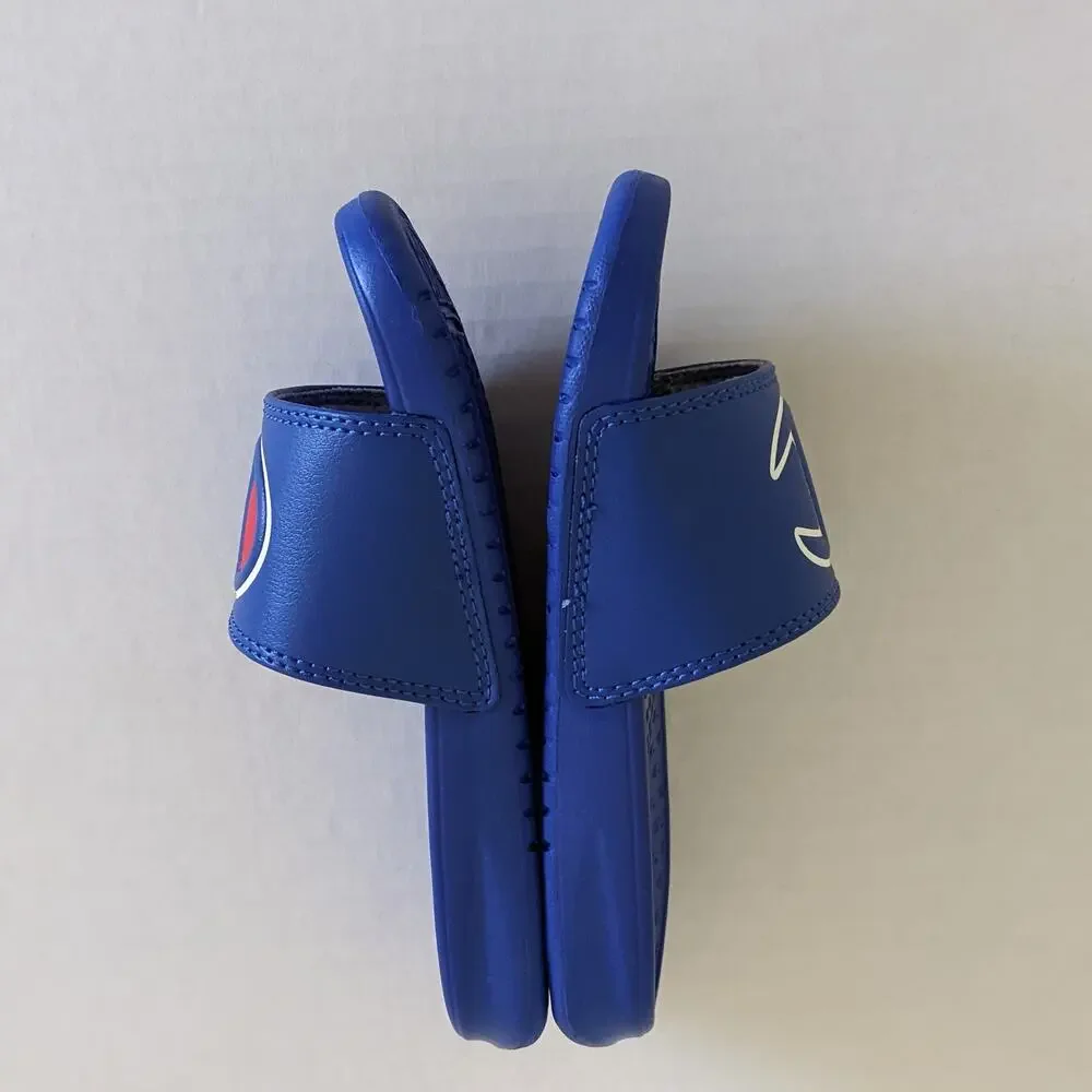 Champion Size 11 Super Slide Solid Kids' Slide Sandals Blue White Pool Slides